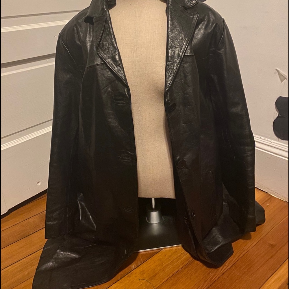 Black leather jacket